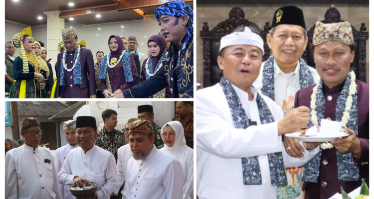 Foto 1 - Wali Kota Cirebon Effendi Edo saat menerima potongan tumpeng dari Sekda Pemerintah Provinsi Jawa Barat, Herman Suryatman usai Sidang Paripurna Istimewa DPRD Kota Cirebon dalam rangka Hari Jadi Cirebon ke-599, Selasa (16/6/2026). Foto- 2, Wali Kota Cirebon Effendi Edi dan Wakil Wali Kota Cirebon Siti Farida dalam upacara ada memasuki gedung DPRD Kota Cirebon. Foto 3, Wali Kota Cirebon Effendi Edo saat berziarah ke Makam Sunan Gunung Jati didampingi Pangeran Patih Qodiran. *